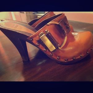 Slip on open Bootie heels